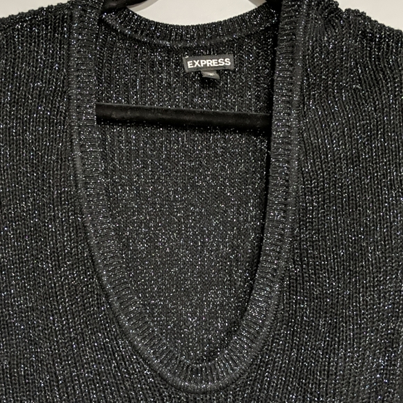 Express Deep v scoop neck sparkly sweater - Picture 3 of 4